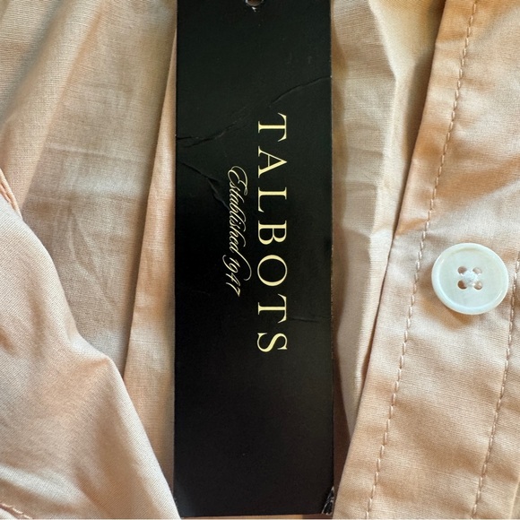 Talbots NWT Button Front Shirt Dress Peach Size 12 Belt Business NEW WITH TAGS - Picture 3 of 12